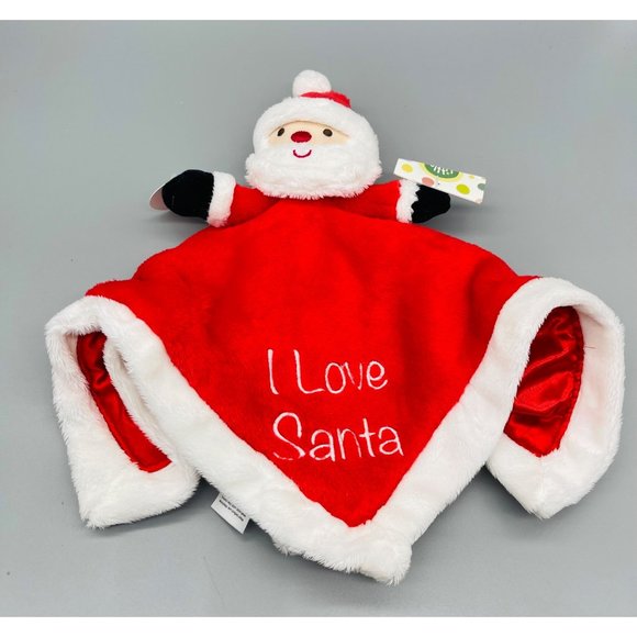Santa Lovey Little Me Security Blanky Blanket Baby Christmas I Love Santa NWT - Picture 1 of 7